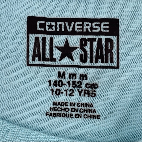 Converse All-Star Girls' Cap Sleeve Asymmetrical Pointed Hem Tee, Medium (10-12) - Picture 12 of 14